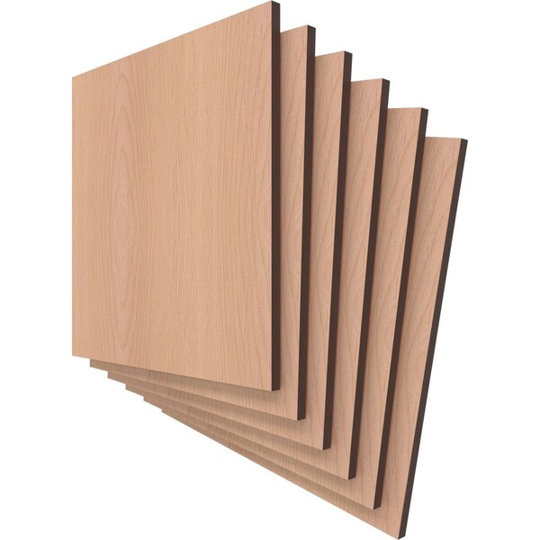 7 3/4W X 7 3/4H X 1/4T Wood Hobby Boards, Alder, 6PK